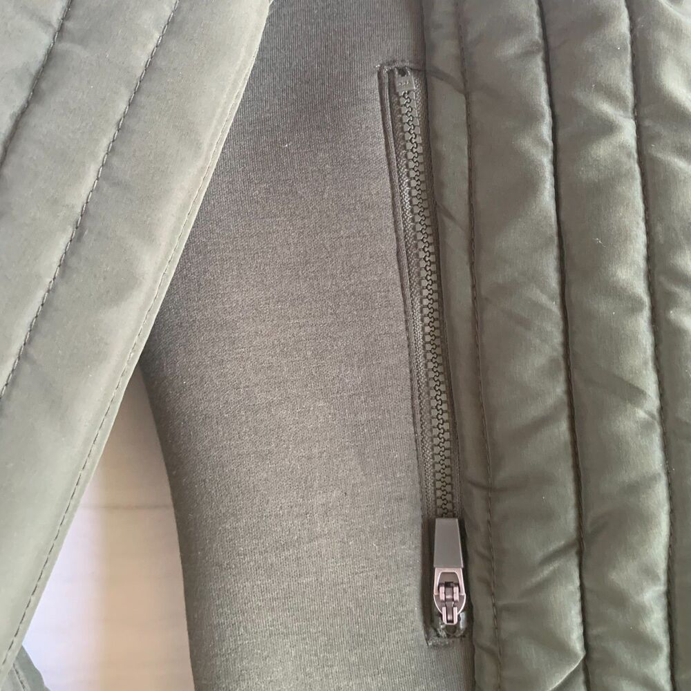 Fabletics Womens Pisa Puffer Jacket Olive Green Athleisure Sz Large Tech - Picture 8 of 13